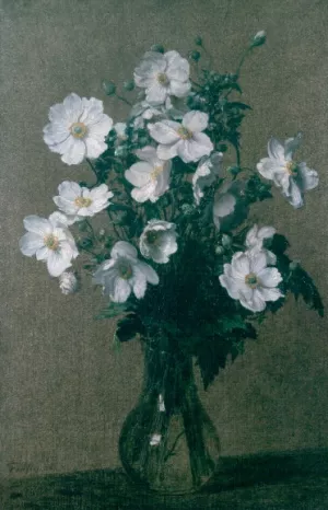 Japanese Anemones by Henri Fantin-Latour Oil Painting