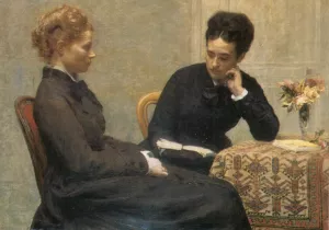 La Lecture by Henri Fantin-Latour - Oil Painting Reproduction