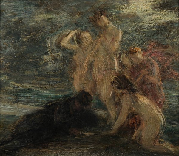 Main Product Photo of Le poete et les muses Painting by Henri Fantin-Latour