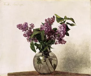 Lilacs painting by Henri Fantin-Latour