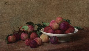 Nature morte aux prunes by Henri Fantin-Latour Oil Painting