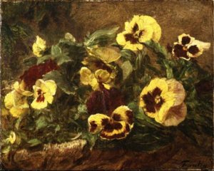 Pansies by Henri Fantin-Latour Oil Painting