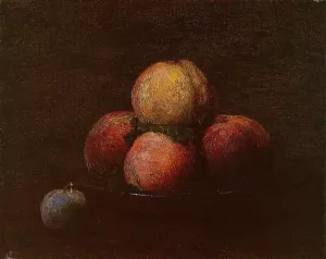 Peaches and a Plum by Henri Fantin-Latour - Oil Painting Reproduction