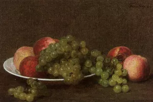 Peaches and Grapes by Henri Fantin-Latour Oil Painting
