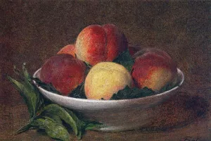 Peaches in a Bowl by Henri Fantin-Latour Oil Painting