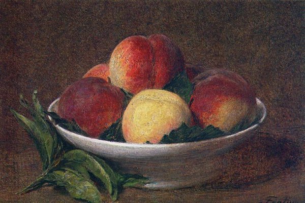 Peaches in a Bowl by Henri Fantin-Latour - Hand-Painted Oil Painting Reproduction