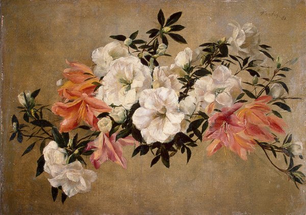 Petunias by Henri Fantin-Latour - Hand-Painted Oil Painting Reproduction