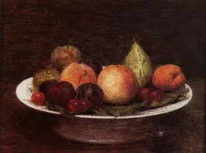 Plate of Fruit by Henri Fantin-Latour - Oil Painting Reproduction