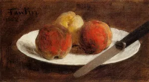 Plate of Peaches painting by Henri Fantin-Latour