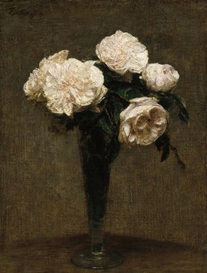 Roses in a Vase by Henri Fantin-Latour Oil Painting