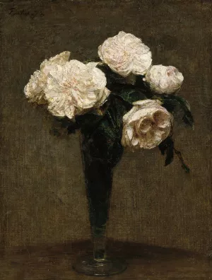Roses in a Vase by Henri Fantin-Latour Oil Painting