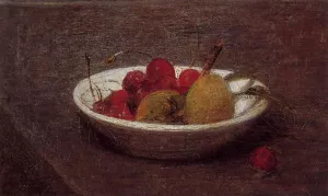 Still Life of Cherries and Almonds by Henri Fantin-Latour - Oil Painting Reproduction
