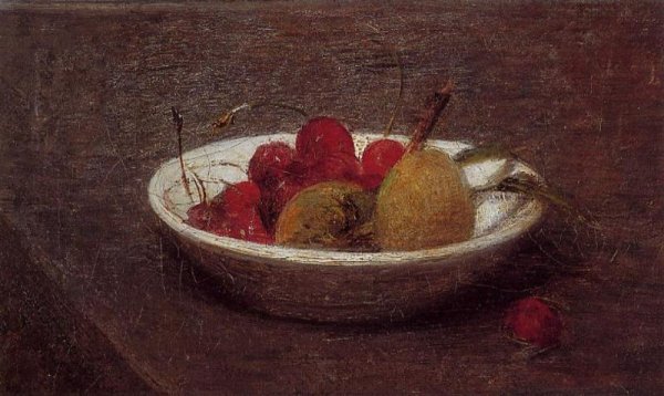 Main Product Photo of Still Life of Cherries and Almonds Painting by Henri Fantin-Latour