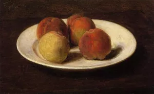 Still Life of Four Peaches by Henri Fantin-Latour - Oil Painting Reproduction