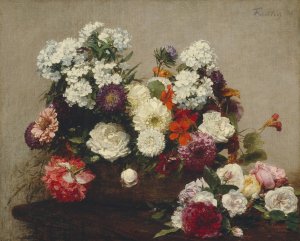 Still Life with Flowers by Henri Fantin-Latour Oil Painting