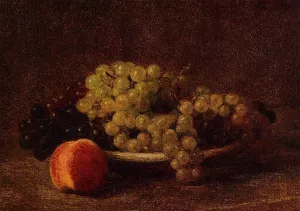Still Life with Grapes and a Peach by Henri Fantin-Latour Oil Painting