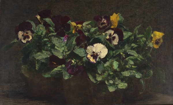 Main Product Photo of Still Life With Pansies  Painting by Henri Fantin-Latour