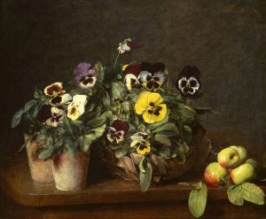 Still Life with Pansies by Henri Fantin-Latour Oil Painting