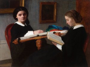 The Two Sisters by Henri Fantin-Latour Oil Painting