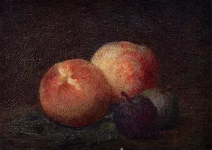 Two Peaches and Two Plums by Henri Fantin-Latour - Oil Painting Reproduction
