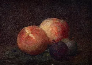 Two Peaches and Two Plums Oil painting by Henri Fantin-Latour