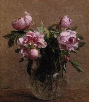 Vase of Peonies by Henri Fantin-Latour Oil Painting