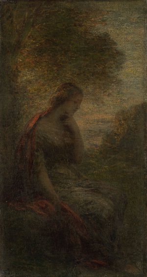 Young Woman under a Tree at Sunset, called 'Autumn' by Henri Fantin-Latour Oil Painting