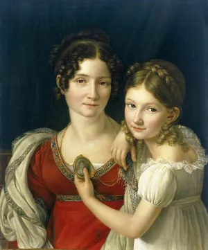 Mother and Her Daughter Oil painting by Henri- Francois Riesener