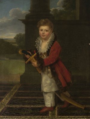 Childhood portrait of Zygmunt Krasinski by Henri-Francois Riesener Oil Painting