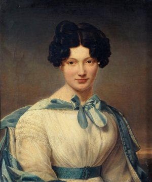 Mademoiselle Bernard-Leon, fille de l'acteur. by Henri-Francois Riesener Oil Painting
