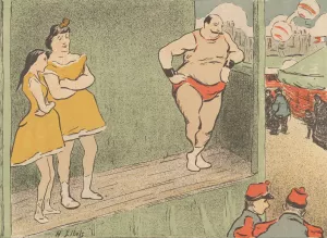Design for Theater Program for The Grapnel and The Emancipated from Les Programmes du Theatre-Libre Oil painting by Henri-Gabriel Ibels