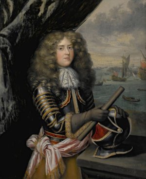 Portrait of a Gentleman Wearing Armor, Possibly George Legge, 1st Baron Dartmouth by Henri Gascar Oil Painting