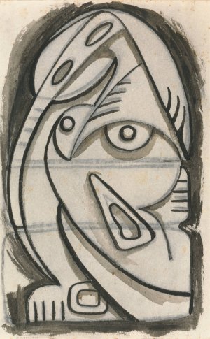 Relief Design of a Seated Female Figure by Henri Gaudier-Brzeska Oil Painting