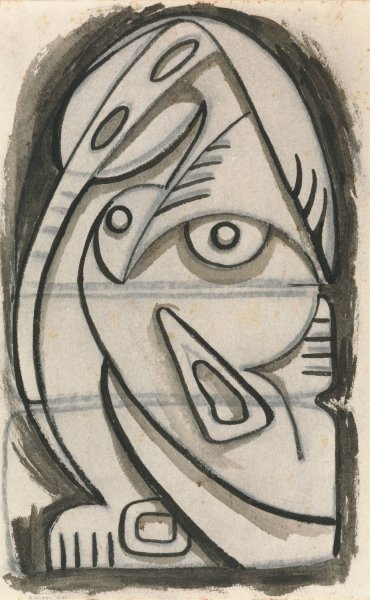 Relief Design of a Seated Female Figure  by Henri Gaudier-Brzeska - Hand-Painted Oil Painting Reproduction