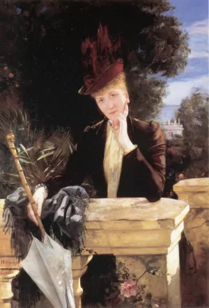 A portrait of Marie-Clotilde de Faret Legrand, Comtesse de Fournes painting by Henri Gervex