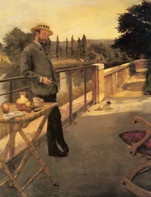 An Elegant Man on a Terrace by Henri Gervex - Oil Painting Reproduction