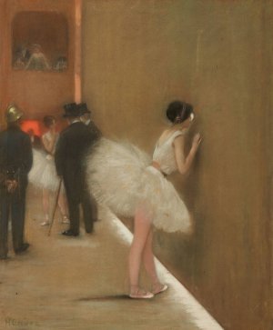 Behind the curtain at the ballet by Henri Gervex Oil Painting