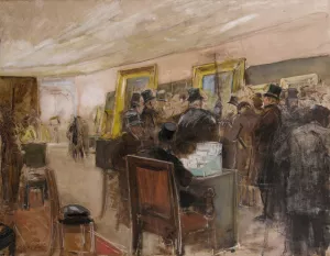 French study for 'une seance du jury de peinture' by Henri Gervex Oil Painting