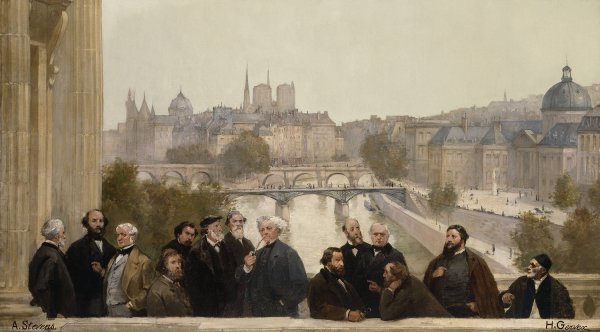 Le panorama du siecle;  Dupre, Rousseau, Isabey, Millet….  by Henri Gervex - Hand-Painted Oil Painting Reproduction
