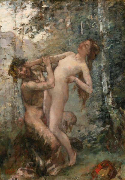 Satyre Et Baccante by Henri Gervex - Hand-Painted Oil Painting Reproduction