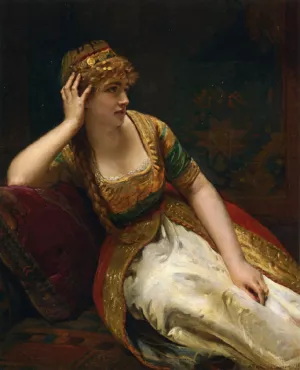 A Harem Beauty by Henri-Guillaume Schlesinger - Oil Painting Reproduction