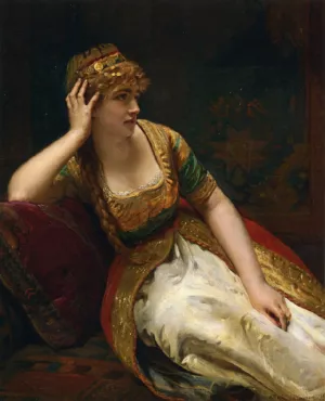 A Harem Beauty Oil painting by Henri-Guillaume Schlesinger