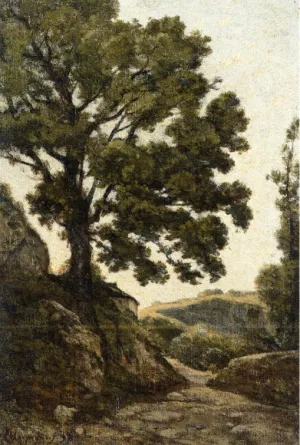 A Large Tree-Path in the Countryside by Henri Harpignies Oil Painting
