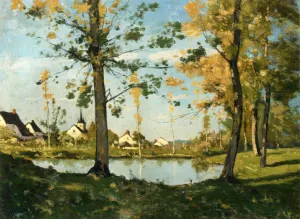 Autumn at Saint-Priv by Henri Harpignies Oil Painting