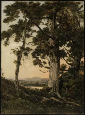 Evening at Saint-Privé by Henri Harpignies Oil Painting