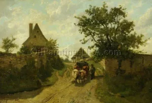 Farmhouse at St Aubin, Jersey by Henri Harpignies - Oil Painting Reproduction