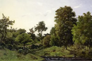 Landscape Near St. Prive Oil painting by Henri Harpignies