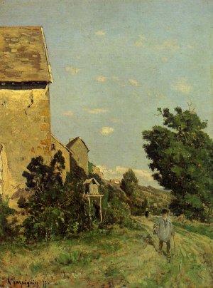 Path Through a Normandy Village by Henri Harpignies Oil Painting