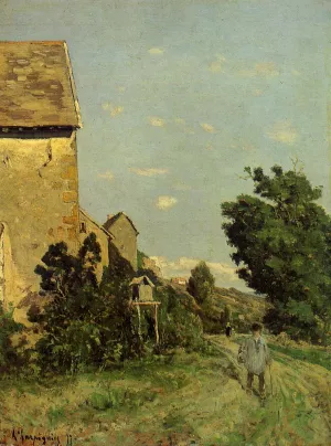 Path Through a Normandy Village by Henri Harpignies Oil Painting
