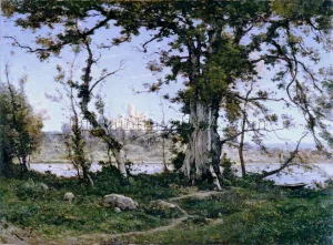 The Castle of Clisson by Henri Harpignies Oil Painting